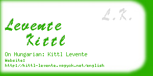 levente kittl business card